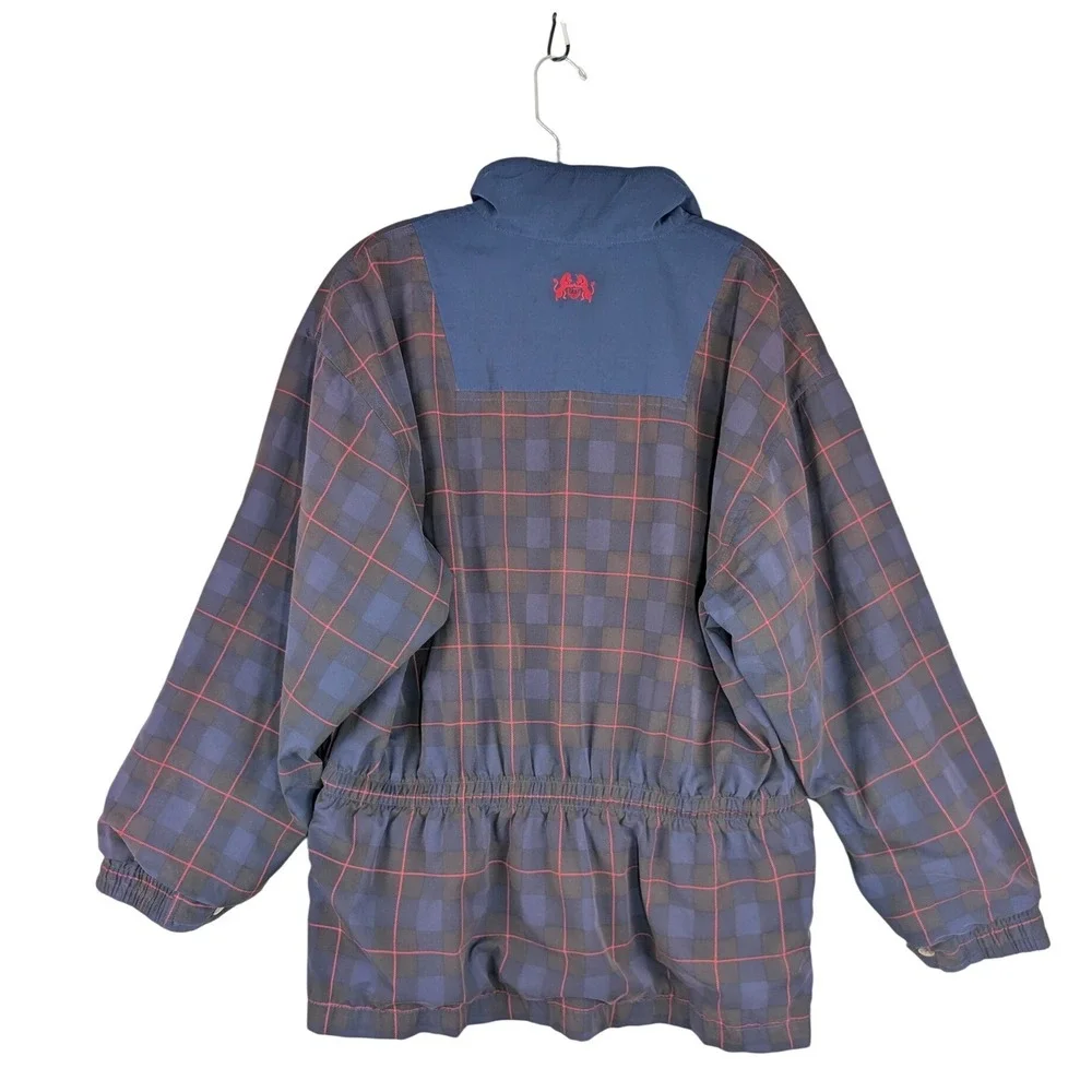 Tourney Gore-Tex Jacket Womens Large Blue Plaid Waterproof Golf Windbreaker